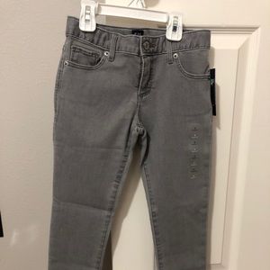 NWT GAP girls light grey denim skinny jeans size 8